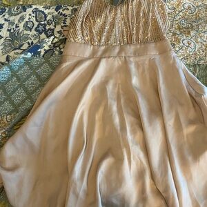 Elegant Beaded Dress in Champagne